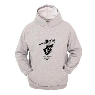 Imagem de Moletom Masculino Canguru Estampa Skate Study Macio - Ragor, P, Cinza