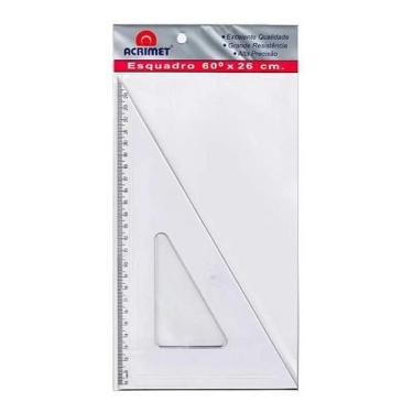Imagem de Esquadro Poliestireno  26cm x 60 graus Referência 541 Acrimet