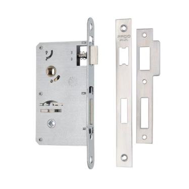 Imagem de Fechadura pado maquina avulsa banheiro 55mm cromada inox polido, MAQUI