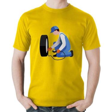 Imagem de Camiseta Algodão Borracharia - Foca na Moda, Amarelo, GGG