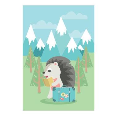 Imagem de Placa Decorativa MDF Animais Porco Espinho Viajante 30x40cm - Quartinh