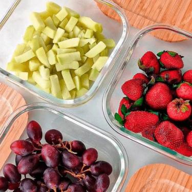 Imagem de Kit de 20 Potes Hermeticos Vidro Quadrado 520ML Marmita Forno - QUALIT