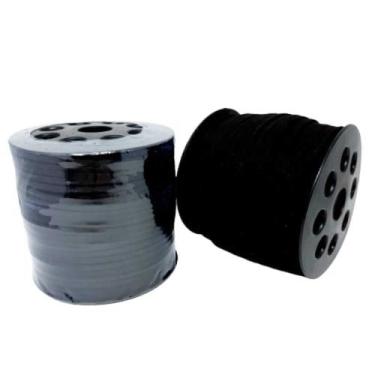 Imagem de KIT 2 Rolos de Fio Camurça Preto 3mm Rolo 100 Metros - SUGGESTIONE