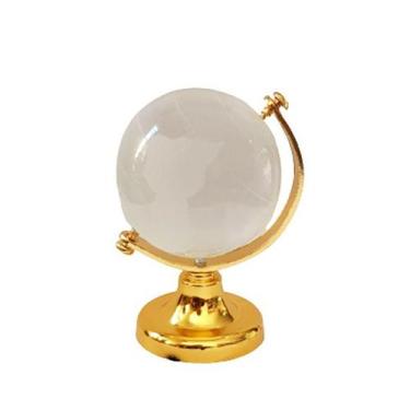 Imagem de Mini Globo Terrestre Giratório Decorativo Vidro Metal 6,5cm - Apexim