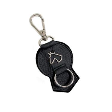 Imagem de Chaveiro de Couro Gourmet Country Mosquetão Cabeça de Cavalo Vazado - 