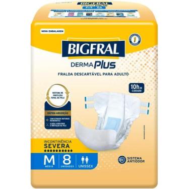 Imagem de Fralda bigfral derma plus m c/8un - Ontex