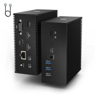 Imagem de OOTDAY Docking Station Dual Monitor for MacBook Pro/Air, 16 in 2 Triple Display USB C Docking Station with 2 HDMI 4K, VGA, PD 100W, USB-C 3.0, 5USB A, Compatible for macOS Windows Thunderbolt 3 USB C