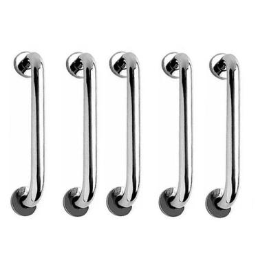 Imagem de Alça de Apoio Barra 40cm Kit 5 Unidades Inox Cadeirante Acessibilidade