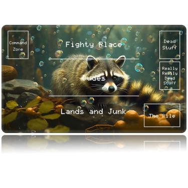 Imagem de Jogo de Cartas Playmat BVDIKMI Magic Forest Raccoon 60x35cm
