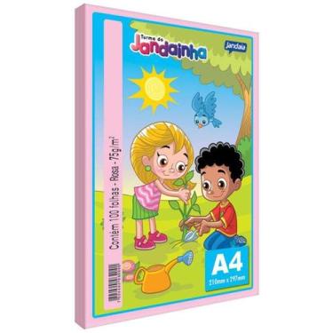 Imagem de Papel Sulfite A4 100 Folhas 75g Rosa Jandainha - JANDAIA