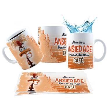 Imagem de Caneca 325ml Divertidamente Café Alegria Ansiedade Tristeza - LARANJA 