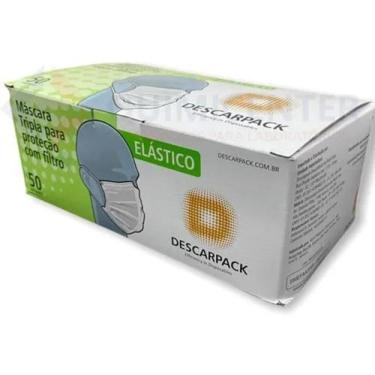 Imagem de Máscara tripla para proteção com filtro - descarpack, Branco