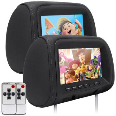 Imagem de Par Encosto Com Tela Lcd Grafite Cinza Escuro Nissan Kicks 2016 2017 2
