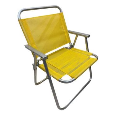 Imagem de Cadeira De Praia Conforto Oversize 140kg Sanete Ronchetti, Amarelo