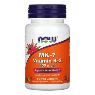 Imagem de Vitamina K-2 Mk-7 100mcg 60 Cápsulas Vegetais Now Foods, Sem sabor