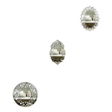 Imagem de Kit Espelhos Decorativos venezianos  Pegui Cremona 3 peças - CREATUS, 