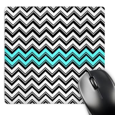 Imagem de 3dRose Mouse pad LLC 20,3 x 20,3 x 0,63 cm, listras chevron cinza/turquesa (mp_65775_1)