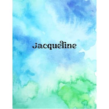 Imagem de Jacqueline: Cover Style Water Color - Personalized Name Notebook | Wide Ruled Paper Notebook Journal |Birthday Gift Notebook | For Teens Kids Students ... Home School College | 8.5x11 inch 160 pages