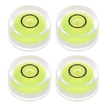 Imagem de HARFINGTON 4 peças de nível de bolha redonda 12 x 6 mm Mini Circular Bullseye Níveis de Espírito para Nivelar Câmera, Tripé, Telescópio, Oficina, Toca-Discos, Moldura, Limão