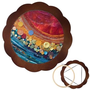 Imagem de XEmbro Conjunto De Bastidor De Bordado De Madeira De 8 Polegadas, Bastidor De Bordado, Bastidor De Exibição De Bordado De Madeira De Girassol Com Anel De Bordado De 8 Polegadas Para Bastidor De Pont