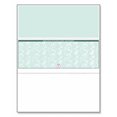 Imagem de NextDayLabels - Estoque de cheque em branco para laser/jato de tinta, 21 x 28 cm, 500 folhas por pacote (centro verde)