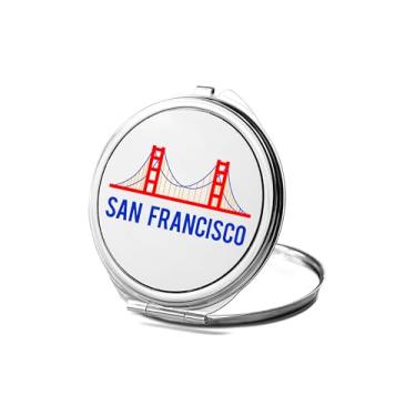 Imagem de SpreadPassion Espelho compacto de São Francisco, amante de presentes de São Francisco, espelho fotográfico de São Francisco, espelho de maquiagem de viagem pequeno espelho portátil, espelho de bolso