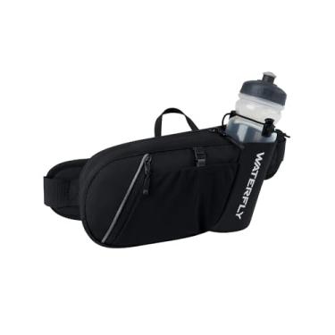 Imagem de WATERFLY Pochete de cintura para quadril: pochete de caminhada com suporte para garrafa de água para mulheres e homens, vários bolsos, bolsa casual para corrida, caminhada, cachorro, viagem, ciclismo,