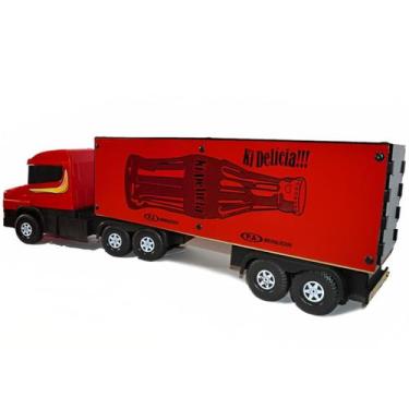 Imagem de Caminhão Truck Carreta Brinquedo Grande Bau 90cm Madeira - VxGroup