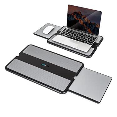 Imagem de EHO Mesa de colo para laptop, laptop portátil com superfície lisa e mouse pad, bandeja de cama leve para laptop ou tablet, mesa de colo ergonômica para casa, escritório, viagens e estudantes