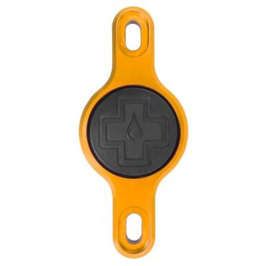 Imagem de Muc-Off Suporte seguro para AirTag de bicicleta, dourado - Suporte para bicicleta AirTag com parafusos de segurança - Proteção antifurto