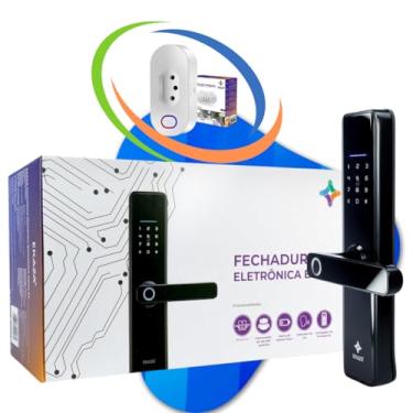 Imagem de EKAZA - Fechadura Digital Inteligente com Wi-Fi, Biometria e Senha EKAV-T229 + Tomada Inteligente Wi-Fi 20A | Kit Segurança e Automação Residencial