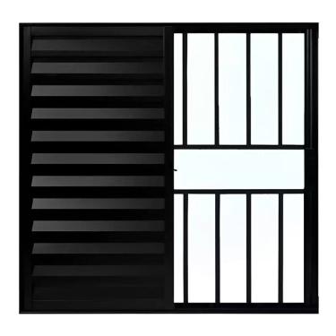 Imagem de Veneziana 3 folhas 1,20x1,50 com grade no alumínio preto