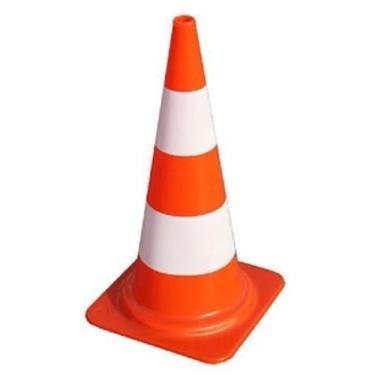 Imagem de Cone laranja/branco 75cm flexivel plastcor/ktl - PLASTCOR DO BRASIL LT