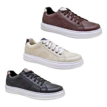 Imagem de KIT 3 Pares - Tenis Casual Confortável P/ o Dia a Dia - Bkarellus, Mar