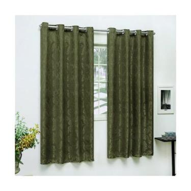 Imagem de Cortina Jacquard Jacar Semi Blackout Varão 2m para Sala Quarto Escritó