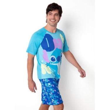 Imagem de Pijama Manga Curta Viscolycra Masculino Stitch - Puket, PP