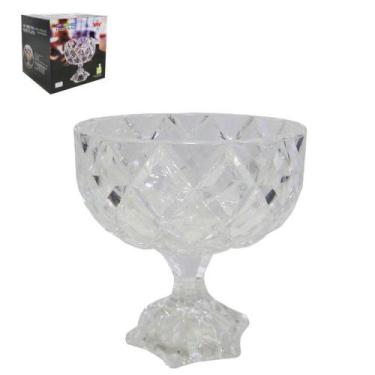 Imagem de Bomboniere Taça De Vidro Relevo Diamond 18x18cm - Hauskraft