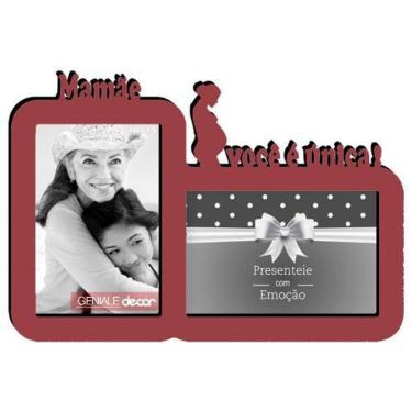 Imagem de Porta-Retrato Duplo 10X15 Mãe Unica Vermelho Geniale 25