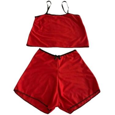 Imagem de Baby Doll Liso Feminino Casual Para Dormir Confortável Helanca Cropped
