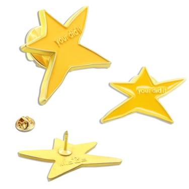 Imagem de Your Did It Pin 10/20/50/100 Pinos de lapela esmaltados estrela amarela emblemas a granel A estrela de cinco pontas broches engraçados presentes para amigos colegas de trabalho, Liga metálica,