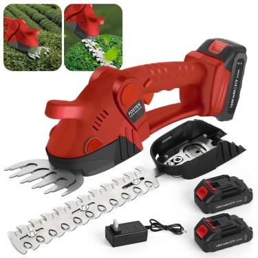 Imagem de Tesoura De Grama Sem Fio, Mini Aparador De Cerca Viva 2 Em 1, Aparador De Grama Portátil De 21 V, Aparador De Grama Com 2 Baterias De 1500 Mah E Carregador ＆ Tesoura De Grama Elétrica Toolbox Para