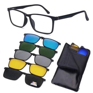 Imagem de Armação Oculos Adicional Clip On 6 Em 1 Lente Polarizada Nf - 20V, Pre