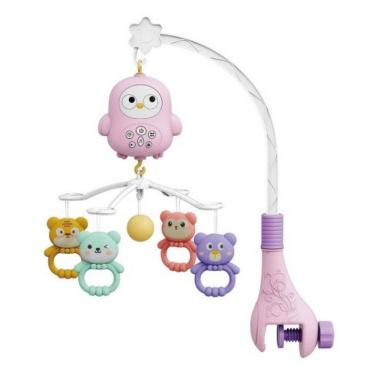 Imagem de Mobile Musical Para Berço Bebê Com Controle Remoto E Funções Rosa