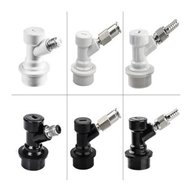 Imagem de Fabricação caseira de cerveja Ball Lock Disconnect Set,Homebrew Beer Keg Disconnect Connector, Barbed Liquid/Gas Dispenser with Push-In Fit and Swivel Nuts Acessórios para vinho(Dark Grey)