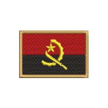 Imagem de BP0089-001 Bandeira Angola Patch Bordado 7,5×5,0cm (D) Matriz Para Bordar)