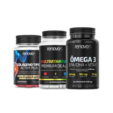 Imagem de Ômega 3 Vita E + Multivitamínico + Colágeno Tipo 2 Renova Be, Sem sabo