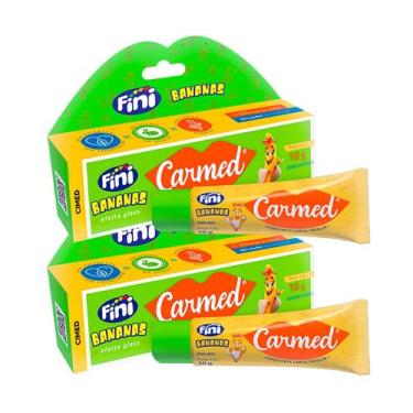 Imagem de Kit 2 Unidades Hidratante Labial Carmed Fini Bananas Efeito Gloss 10g 