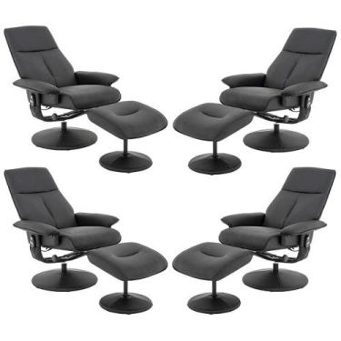 Imagem de Kit 4 Poltronas de Massagem Arizona Giratória com Apoio de Pés e Recli