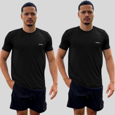 Imagem de Kit 2 Camisa Ove Preta Dry Fit Masculina Esportiva Academia Treino Dia