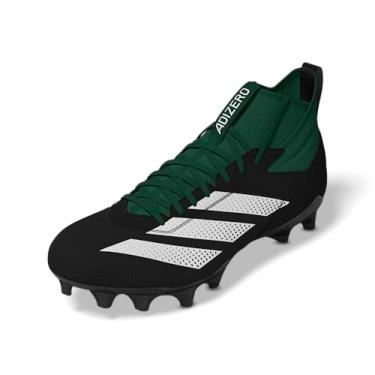 Imagem de adidas Tênis de futebol americano unissex Adizero Impact, Verde escuro/branco/preto, 19 Women/18 Men